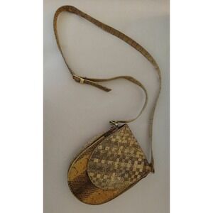 RARE Imported Vintage BINTARA Real Snakeskin SMALL Crossbody Handbag VGUC #0587